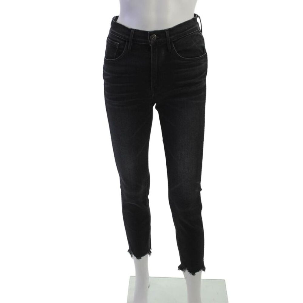 3x1 NYC Women Skinny Cropped Ankle Jeans Black Size 25
